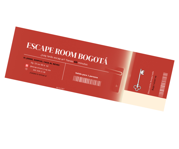 Ticket ingreso sala escape